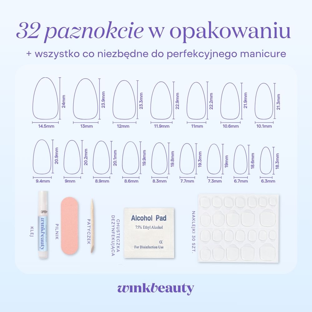 Size chart - long almond