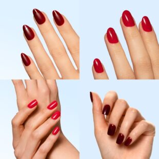 Red on top nails press on